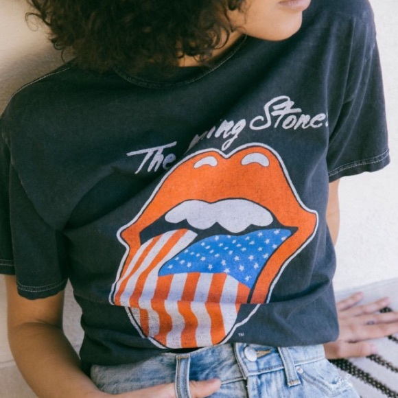 Urban Outfitters Tops - UO American Flag Rolling Stones Tee